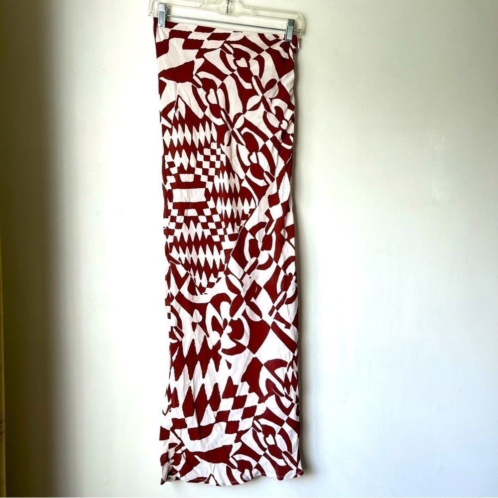 Princess Polly Bekka Brown & White Patterned Maxi Skirt 4